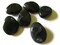 6 25mm Black Plastic Flat Teardrop Beads Egg Shaped Flat Oval Beads